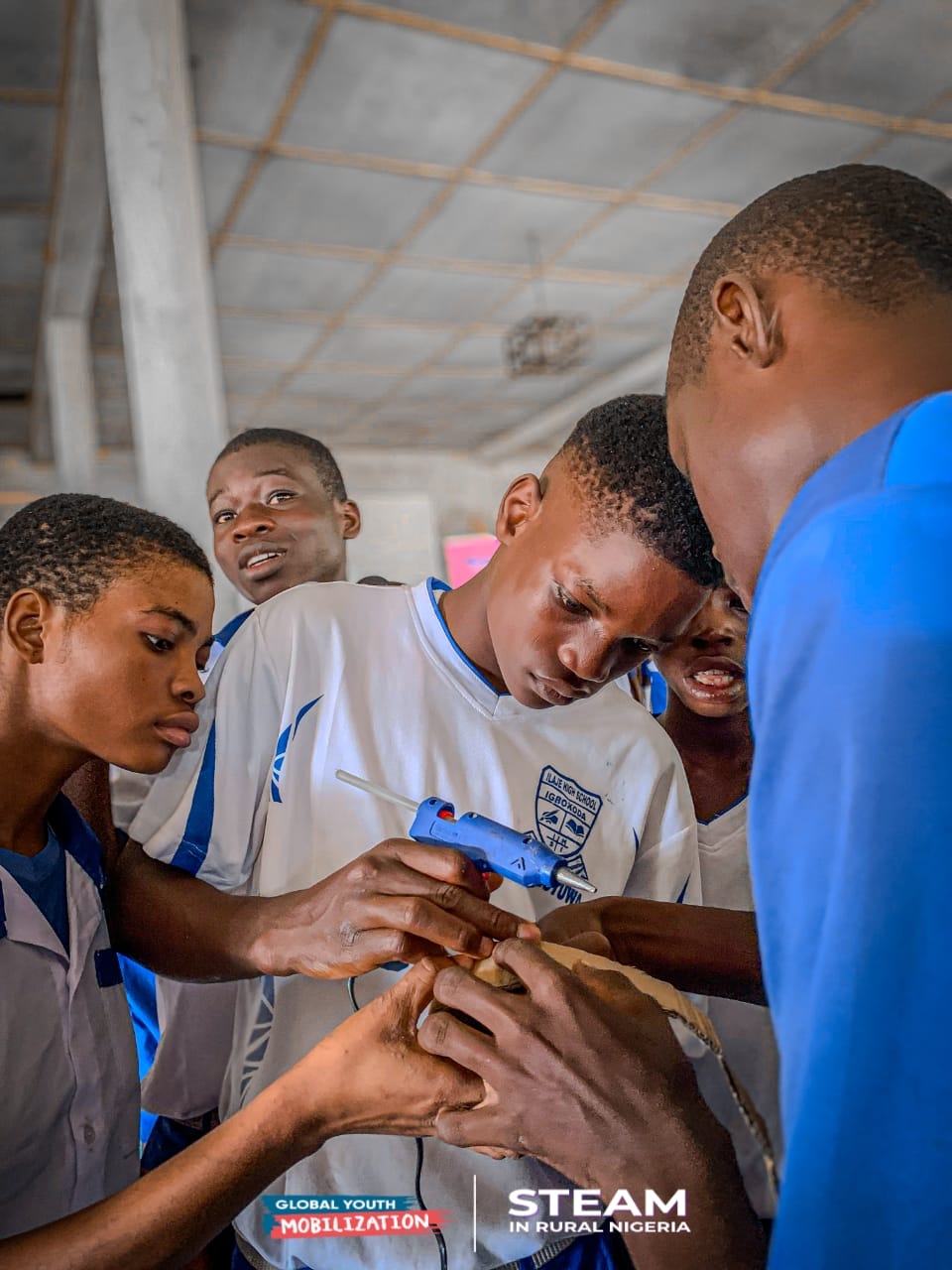 Students working on STEAM projects at Ilaje High School
